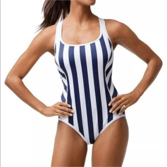 Tommy Bahama Active Stripe Tank One Piece - Picture 1 of 9